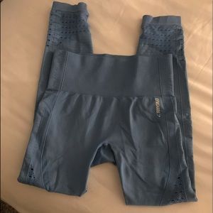 Blue gym shark leggings size M